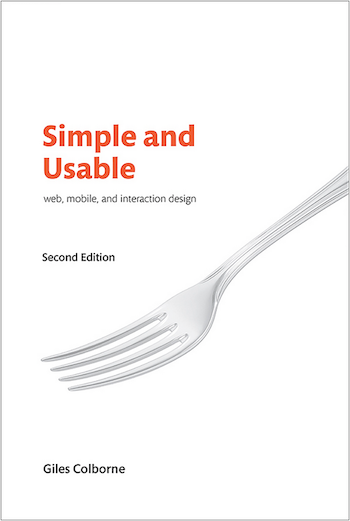 Book cover's image of a fork on an elegant white background.